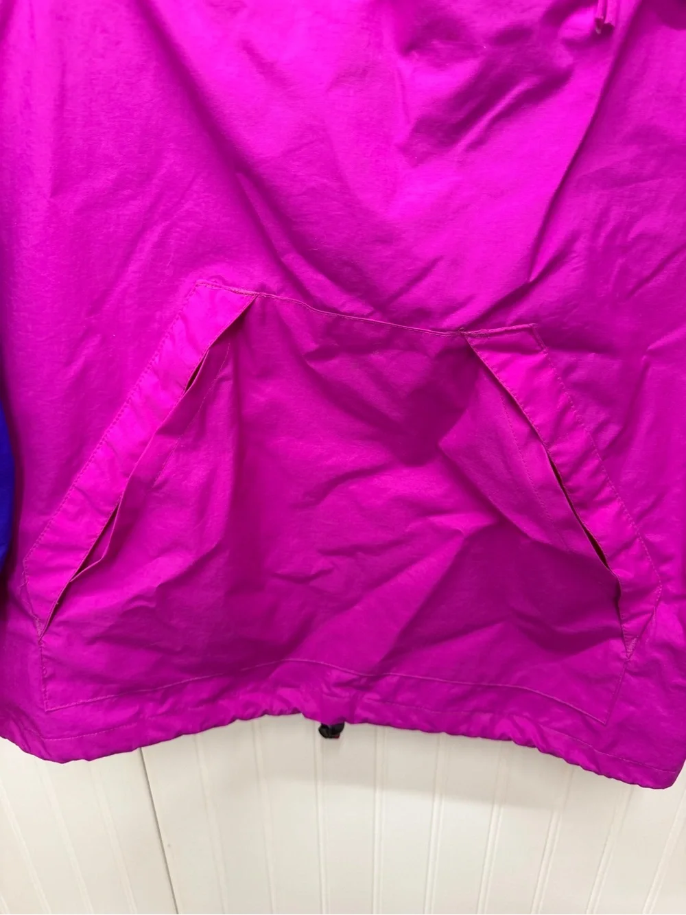 Vintage Kids Pink and Purple Colorblock Pullover Raincoat